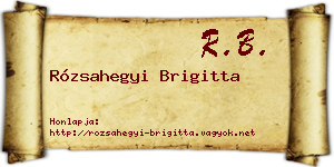 Rózsahegyi Brigitta névjegykártya